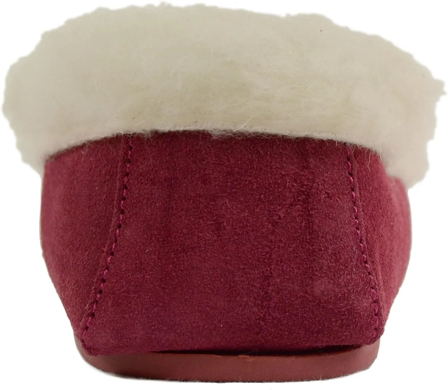 SNUGRUGS Womens Dark Brown Wool Lined Moccasin Slippers with Rubber Sole.