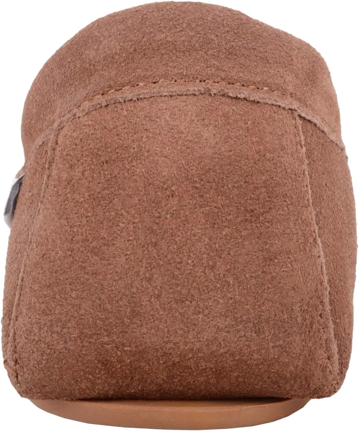 SNUGRUGS Womens Dark Brown Wool Lined Moccasin Slippers with Rubber Sole.