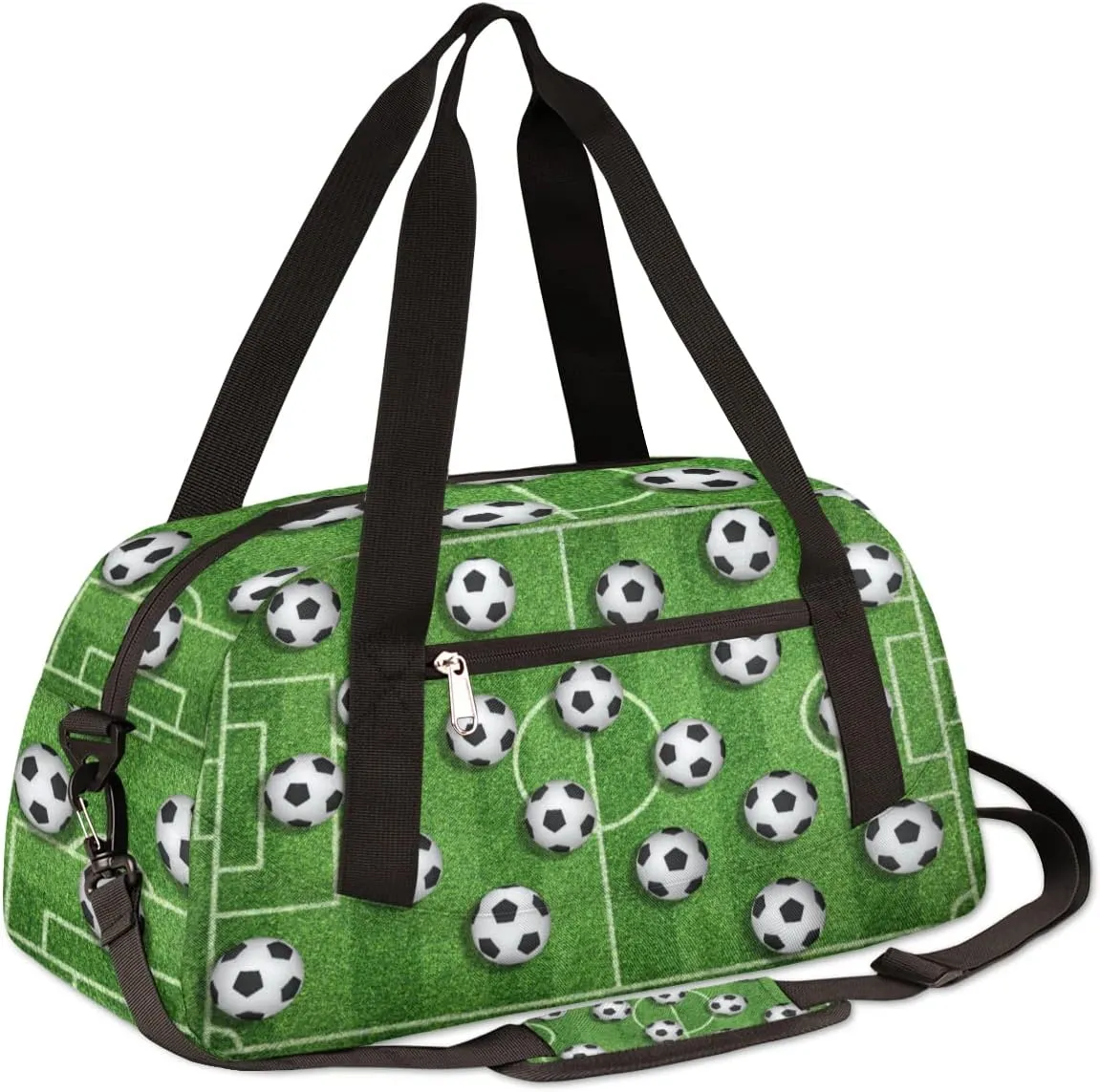 Soccer Football Kids Duffel Bag for Girls Boys Teens, Soccer Field Dance Bag Overnight Small Duffel Bag Carry On Weekend Sports Gym Travel Bag for School Practice Gymnastics Ballet