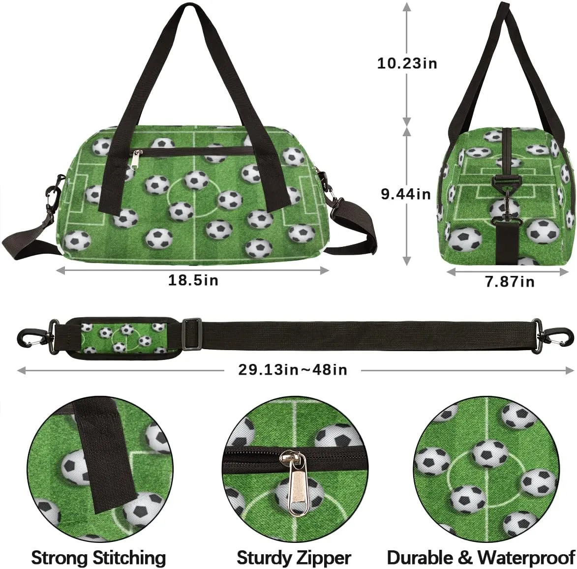 Soccer Football Kids Duffel Bag for Girls Boys Teens, Soccer Field Dance Bag Overnight Small Duffel Bag Carry On Weekend Sports Gym Travel Bag for School Practice Gymnastics Ballet