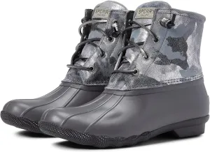 Sperry Women's Saltwater Boot, Metallic Camo Silver, 9.5 M US