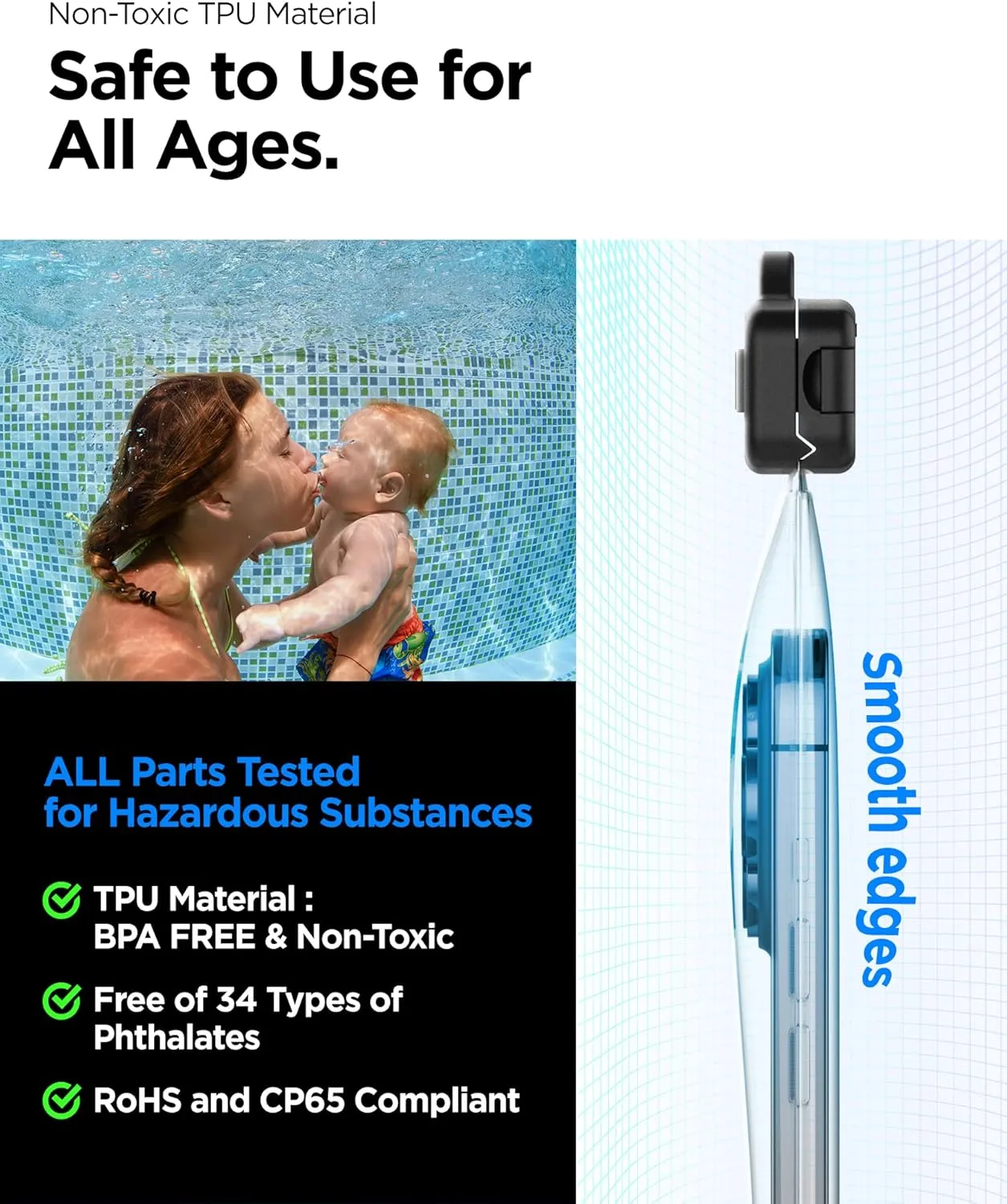 Spigen AquaShield Universal Waterproof Phone Pouch, Waterproof Phone Case, PVC Protective Dry Bag Cases with IPX8 A601 Compatible with iPhone, Galaxy, Google (Pack of 2) - Transparent Mint