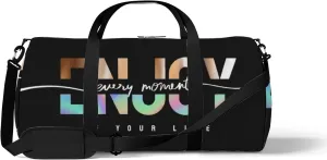 Sports Duffel Bag Gym Tote Bag Enjoy Life Moment Quote Weekender Bags Backpack Tote for Overnight Travel Luggage Workout Women Men