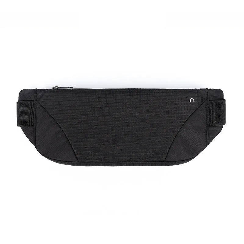 SPORX Waterproof Light Slim Running Belt Zip Waist Pouch Black