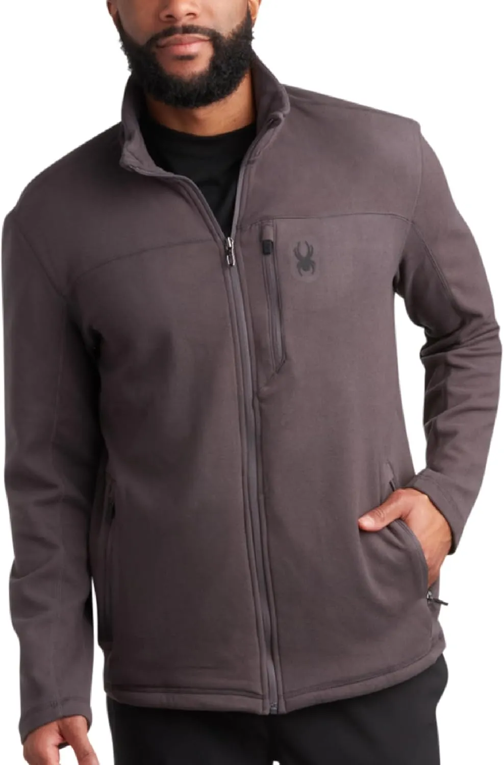Spyder Mens Jacket - Polar Fleece Insulated Suede Light Jackets for Men - Lightweight Athletic Zip Up Jacket (Sizes: S-XL)