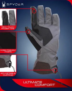 Spyder Men's Ski Gloves - Super Soft Mountain Ski Insulated Gloves for Men - Men's Winter Gloves & Hand Warmers (M-XL)