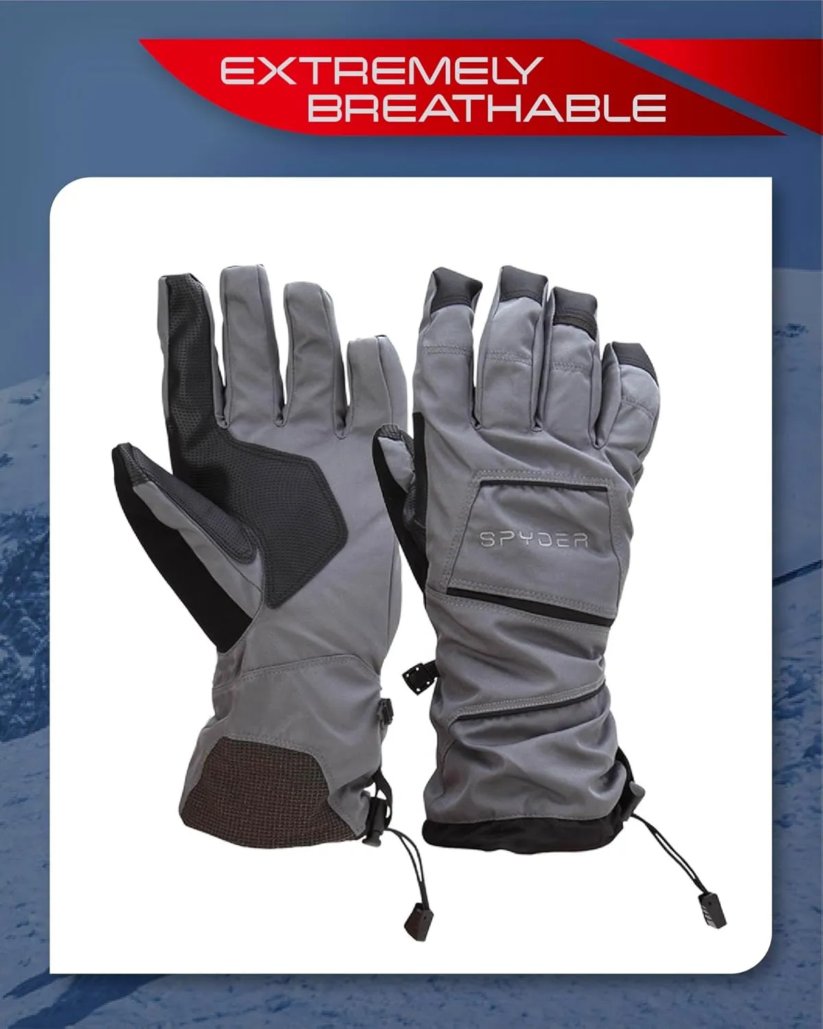 Spyder Men's Ski Gloves - Super Soft Mountain Ski Insulated Gloves for Men - Men's Winter Gloves & Hand Warmers (M-XL)