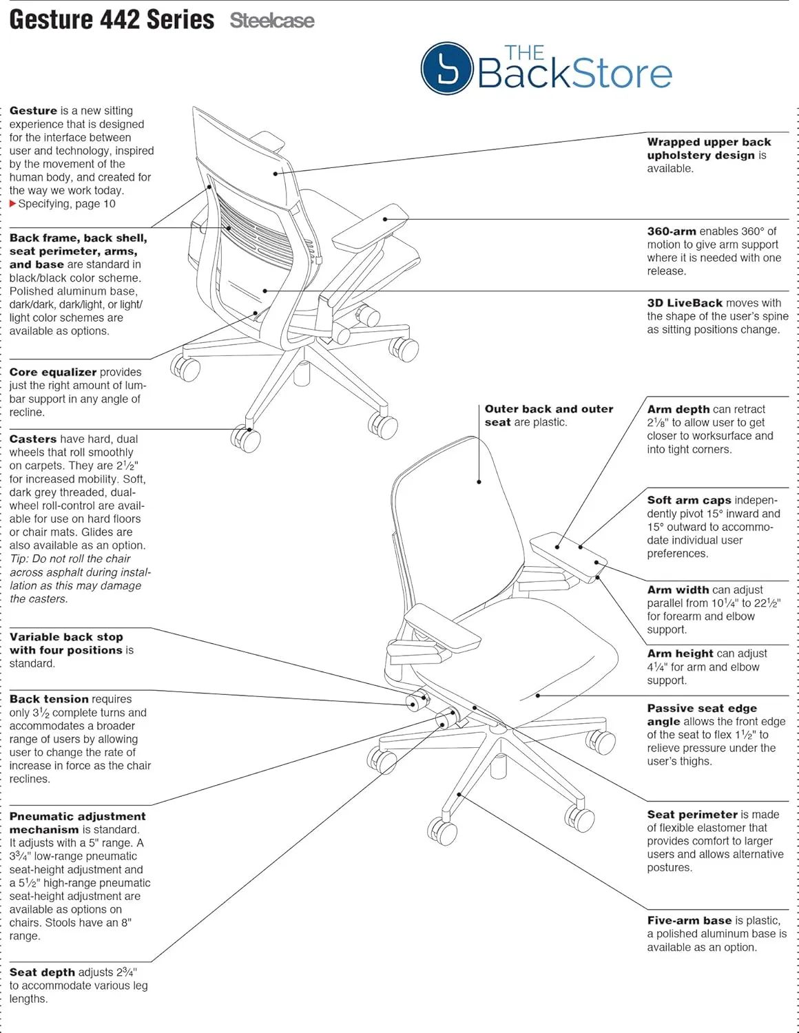 Steelcase Gesture Office Desk Chair with Headrest in Elmosoft Genuine Chamois L144 Leather Plus Lumbar Support Platinum Metallic Frame with Seagull Seat/Back Merle Arms (Light/Light)