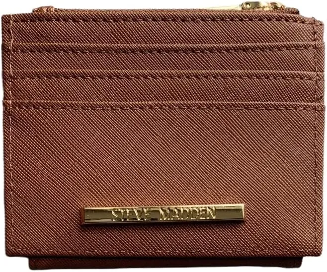 Steve Madden Hayden Wallet, One Size, Cognac Saffiano