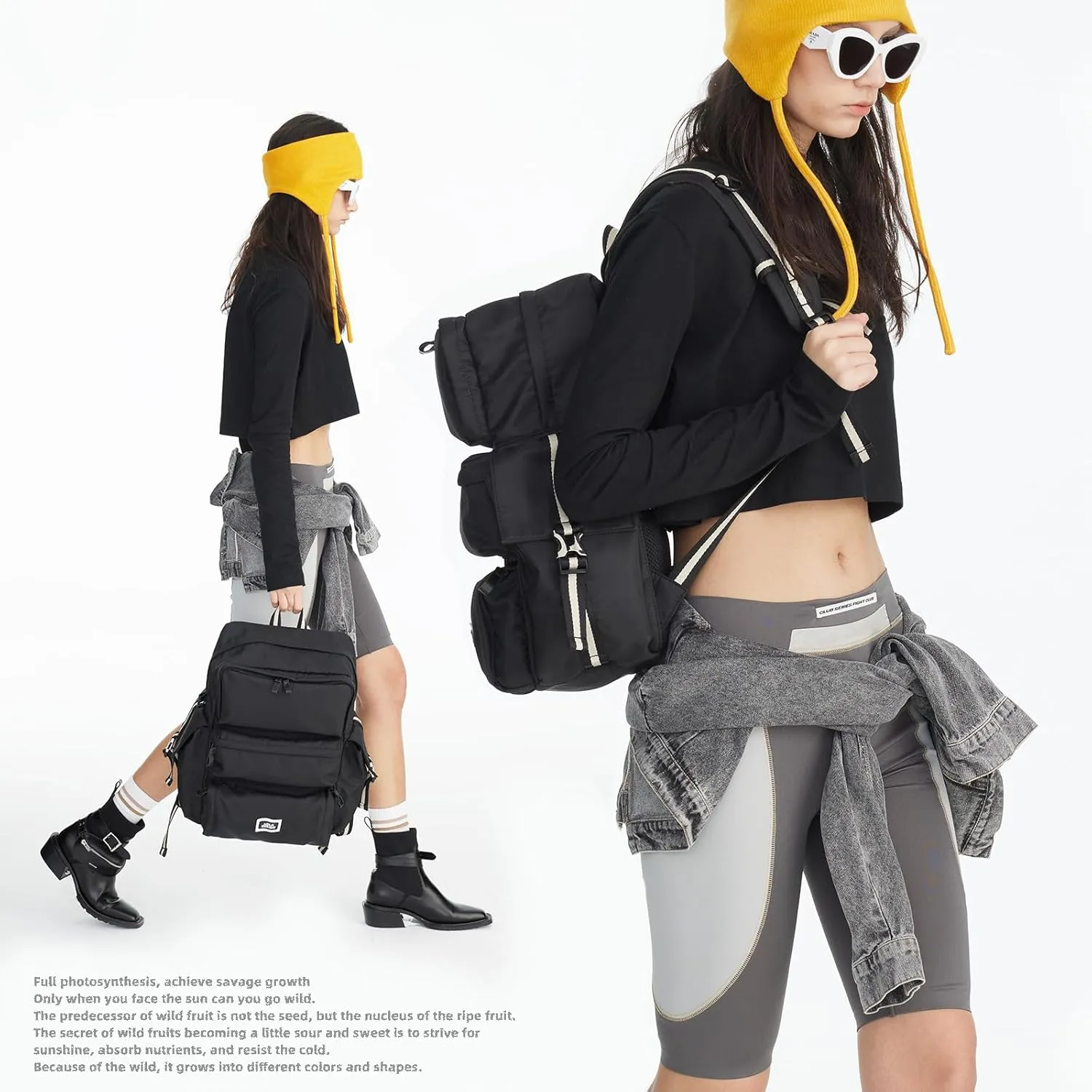 Street-Style Waterproof Backpack – Unisex School Bag | Large Capacity & Casual Everyday Use(Black)