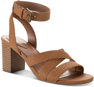 Style & Co. Womens Sabinaa Faux Leather Strappy Block Heels Tan 11 Medium (B,M)