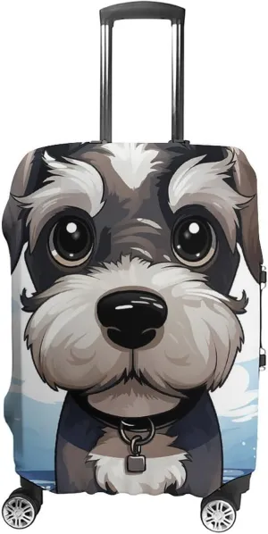 Suitcase Covers for Luggage Adorable Schnauzer Fashion Luggage Cover Washable Protector Waterproof Suitcase Cover Anti-scratch Travel Suitcases Covers Case for 19-32 Inch Luggages S