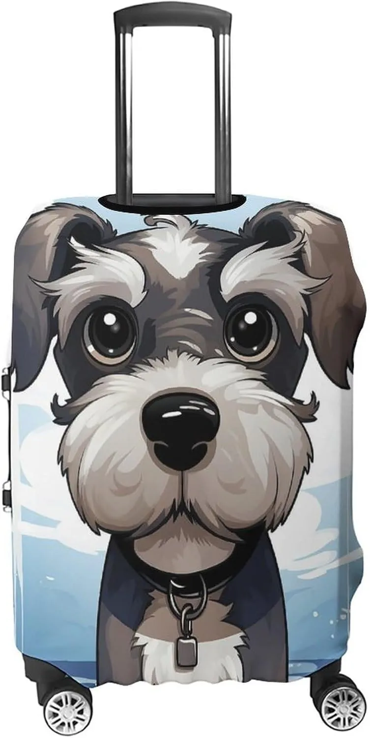 Suitcase Covers for Luggage Adorable Schnauzer Fashion Luggage Cover Washable Protector Waterproof Suitcase Cover Anti-scratch Travel Suitcases Covers Case for 19-32 Inch Luggages S