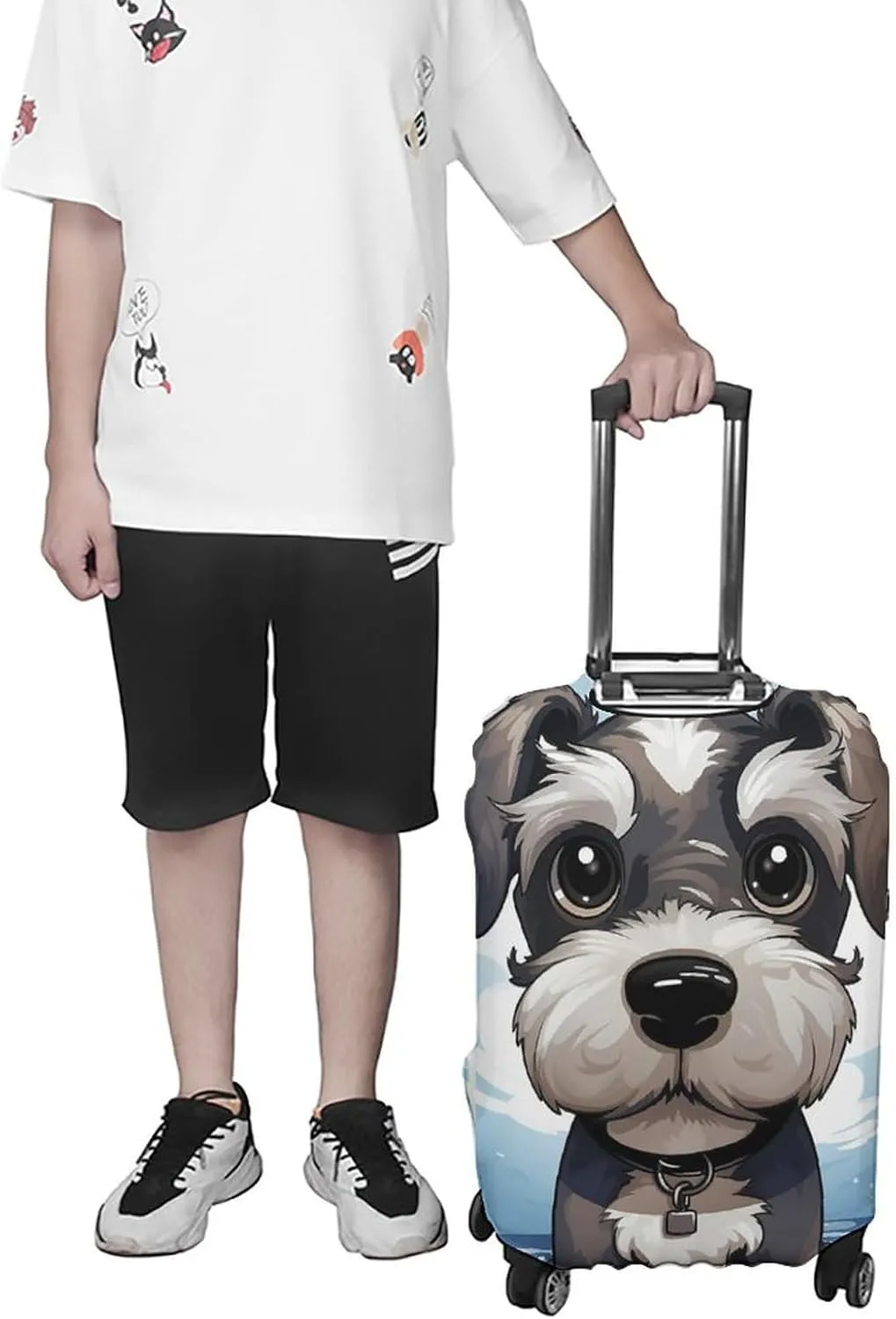 Suitcase Covers for Luggage Adorable Schnauzer Fashion Luggage Cover Washable Protector Waterproof Suitcase Cover Anti-scratch Travel Suitcases Covers Case for 19-32 Inch Luggages S