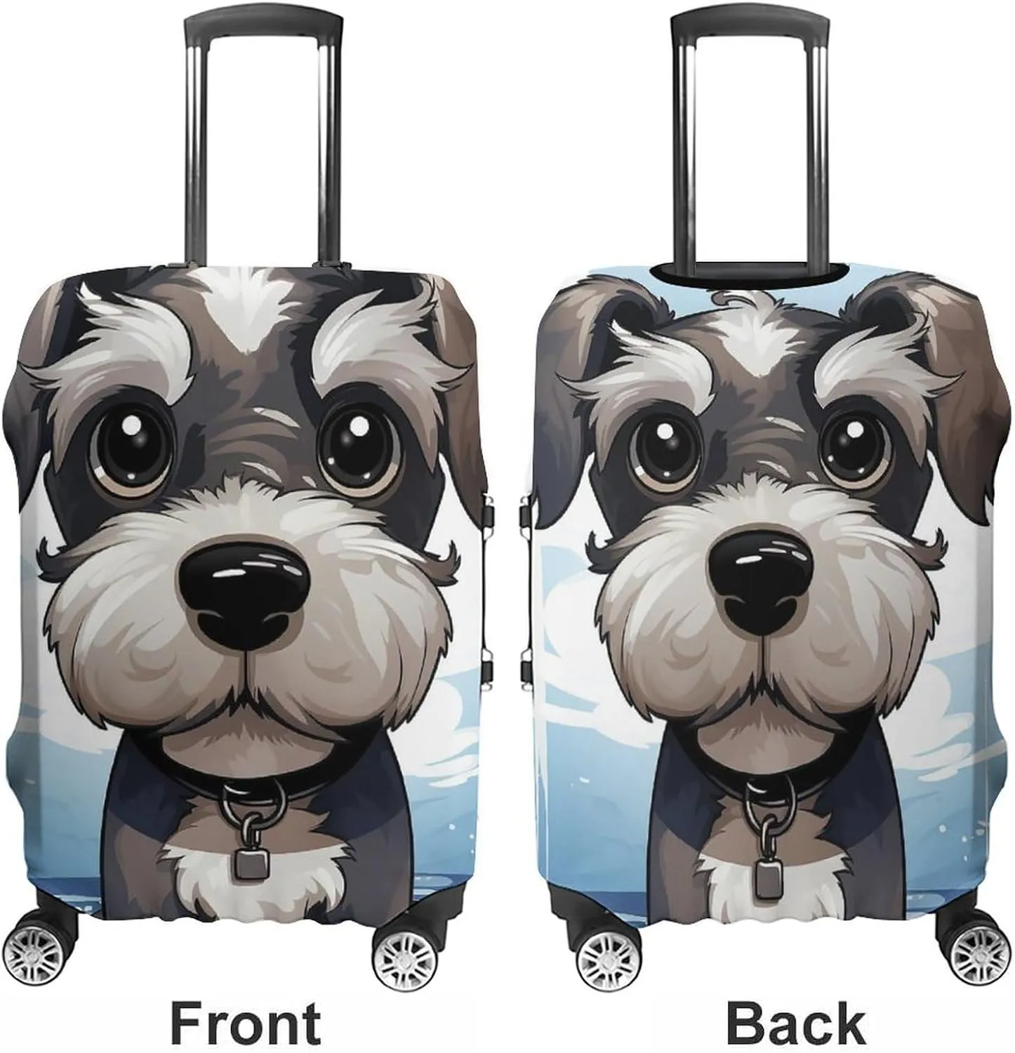 Suitcase Covers for Luggage Adorable Schnauzer Fashion Luggage Cover Washable Protector Waterproof Suitcase Cover Anti-scratch Travel Suitcases Covers Case for 19-32 Inch Luggages S