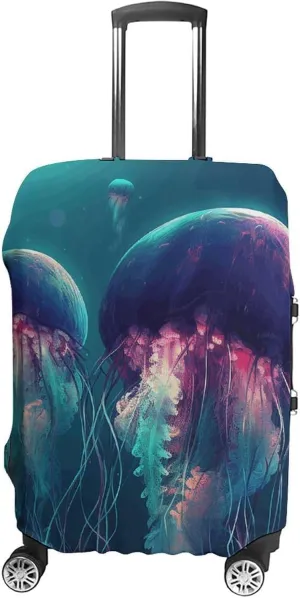 Suitcase Covers for Luggage Color Jellyfish Fashion Luggage Cover Washable Protector Waterproof Suitcase Cover Anti-scratch Travel Suitcases Covers Case for 19-32 Inch Luggages L
