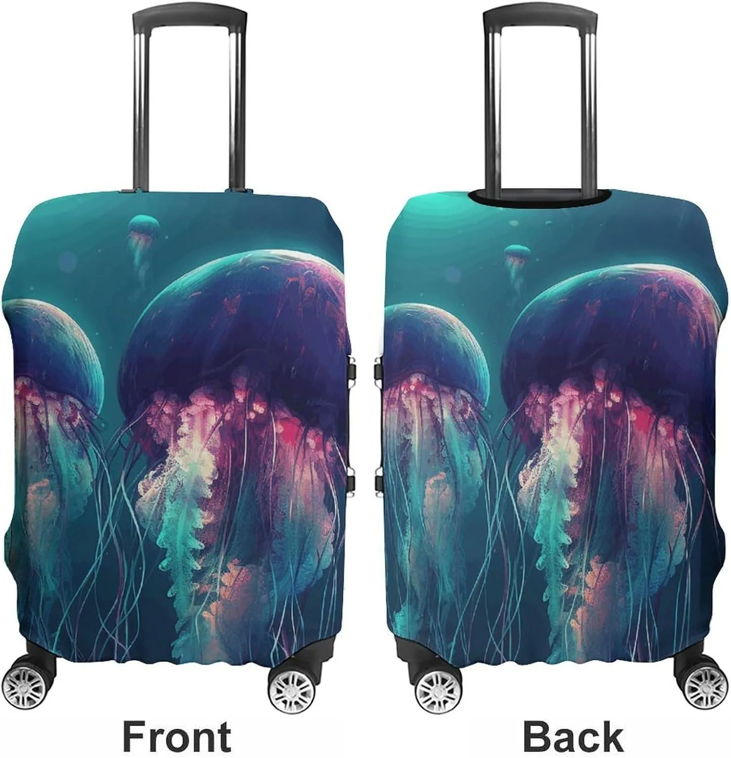 Suitcase Covers for Luggage Color Jellyfish Fashion Luggage Cover Washable Protector Waterproof Suitcase Cover Anti-scratch Travel Suitcases Covers Case for 19-32 Inch Luggages L