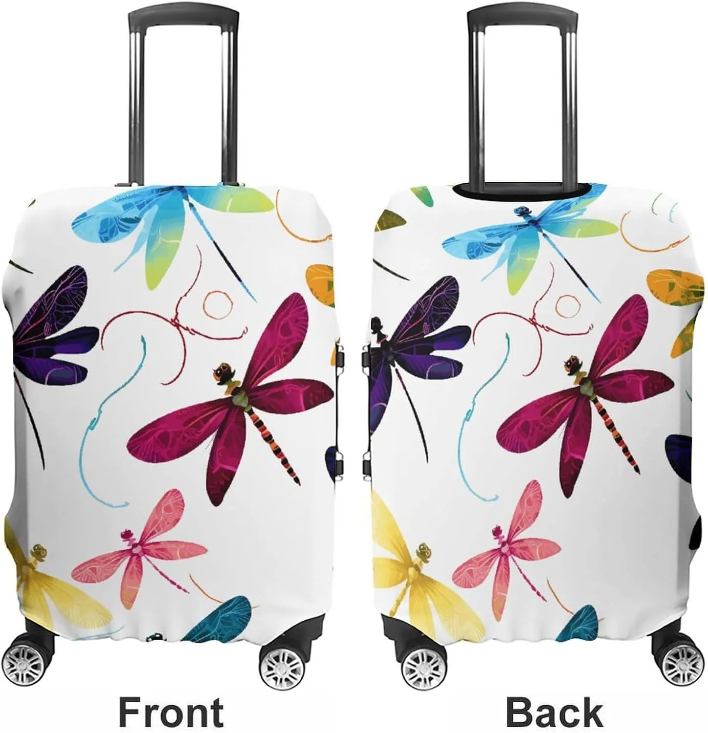 Suitcase Covers for Luggage Colorful Dragonfly Fashion Luggage Cover Washable Protector Waterproof Suitcase Cover Anti-scratch Travel Suitcases Covers Case for 19-32 Inch Luggages XL