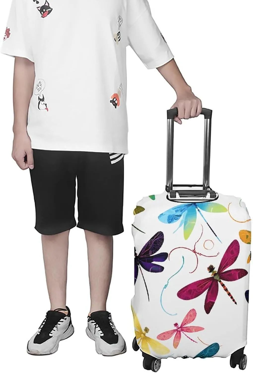 Suitcase Covers for Luggage Colorful Dragonfly Fashion Luggage Cover Washable Protector Waterproof Suitcase Cover Anti-scratch Travel Suitcases Covers Case for 19-32 Inch Luggages XL