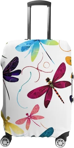 Suitcase Covers for Luggage Colorful Dragonfly Fashion Luggage Cover Washable Protector Waterproof Suitcase Cover Anti-scratch Travel Suitcases Covers Case for 19-32 Inch Luggages XL