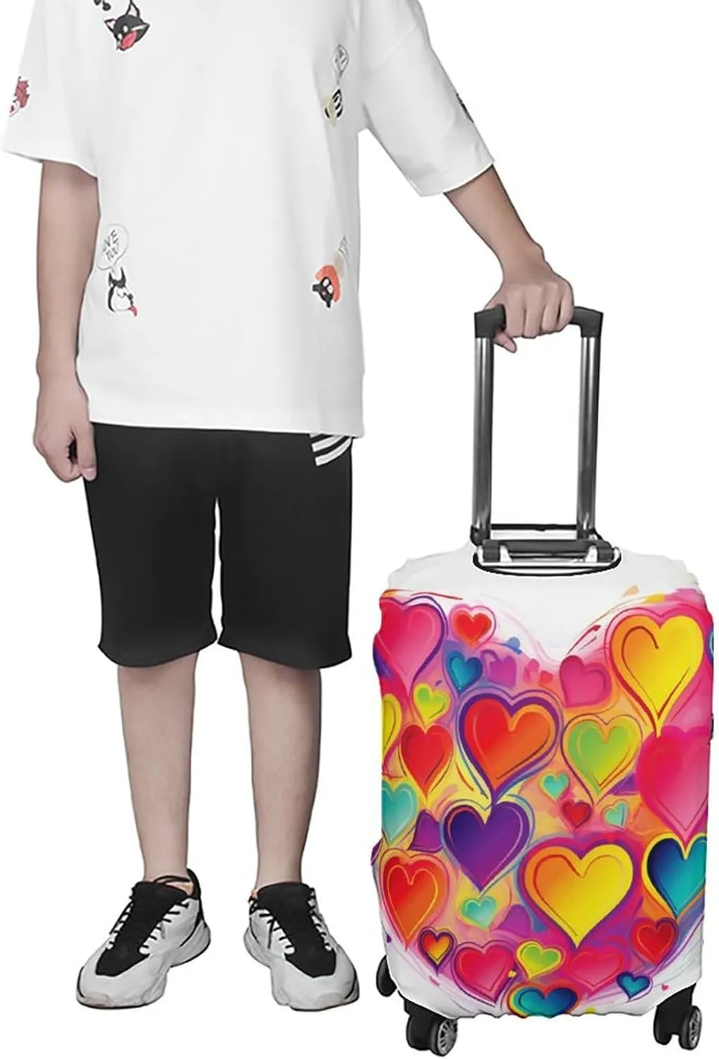 Suitcase Covers for Luggage Colourful Heart Fashion Luggage Cover Washable Protector Waterproof Suitcase Cover Anti-scratch Travel Suitcases Covers Case for 19-32 Inch Luggages S