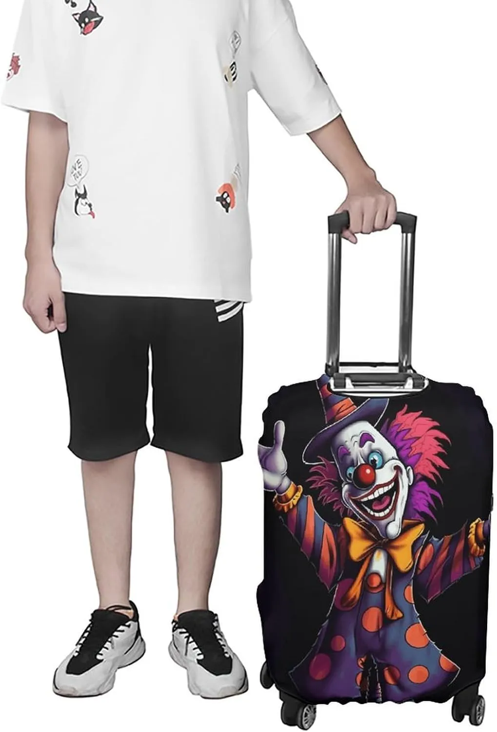 Suitcase Covers for Luggage Cute Cartoon Clown Fashion Luggage Cover Washable Protector Waterproof Suitcase Cover Anti-scratch Travel Suitcases Covers Case for 19-32 Inch Luggages M