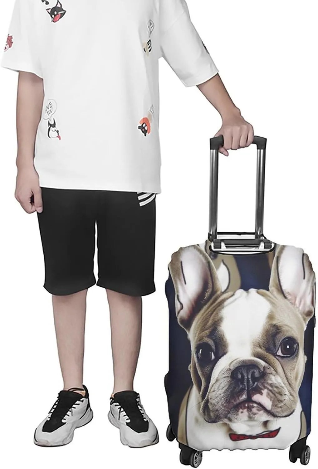 Suitcase Covers for Luggage Cute French Bulldog Fashion Luggage Cover Washable Protector Waterproof Suitcase Cover Anti-scratch Travel Suitcases Covers Case for 19-32 Inch Luggages M