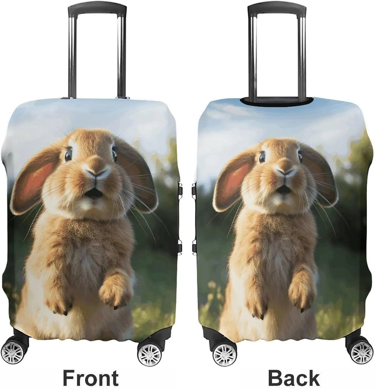 Suitcase Covers for Luggage Cute Funny Rabbit Fashion Luggage Cover Washable Protector Waterproof Suitcase Cover Anti-scratch Travel Suitcases Covers Case for 19-32 Inch Luggages M