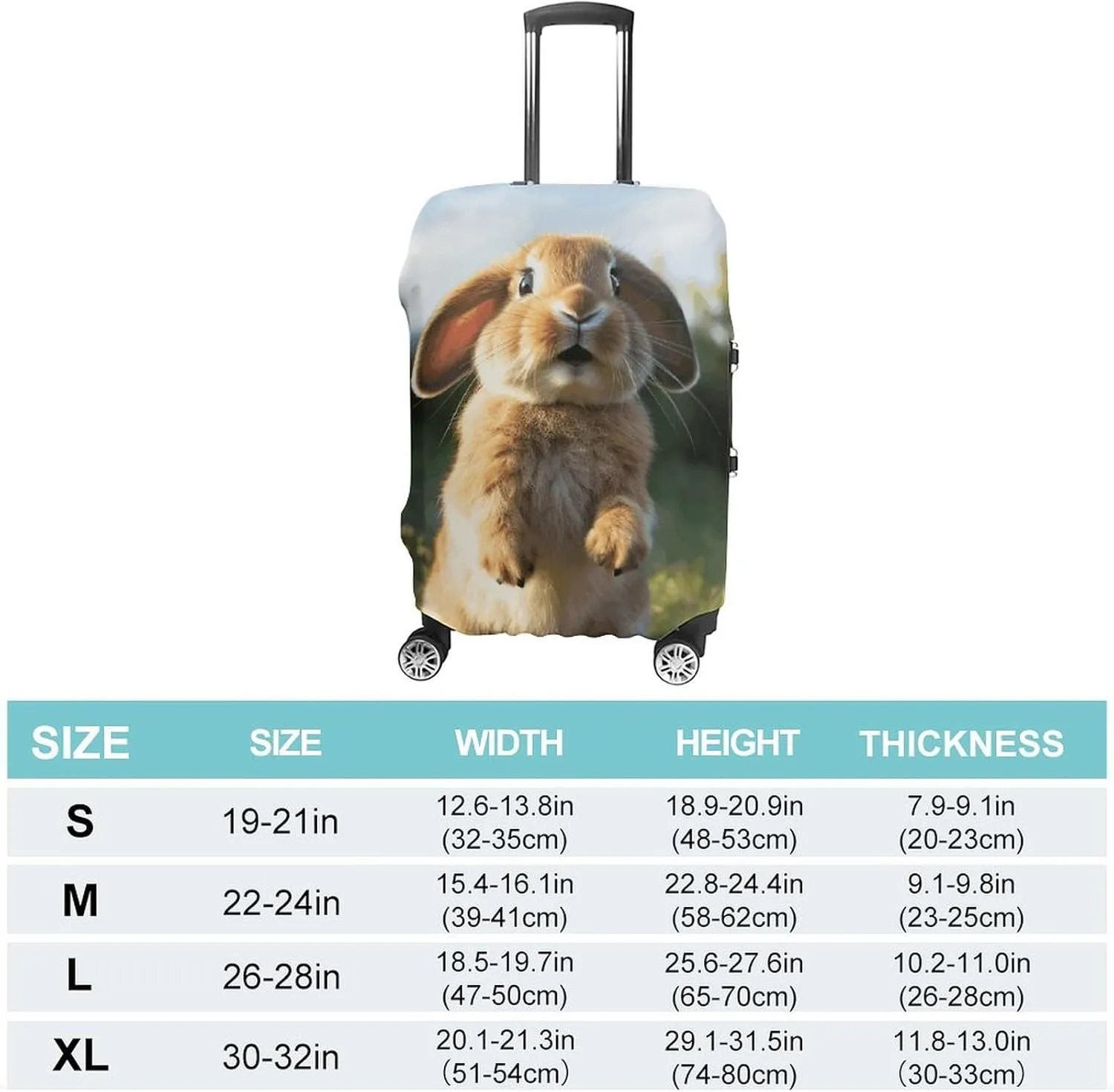 Suitcase Covers for Luggage Cute Funny Rabbit Fashion Luggage Cover Washable Protector Waterproof Suitcase Cover Anti-scratch Travel Suitcases Covers Case for 19-32 Inch Luggages M