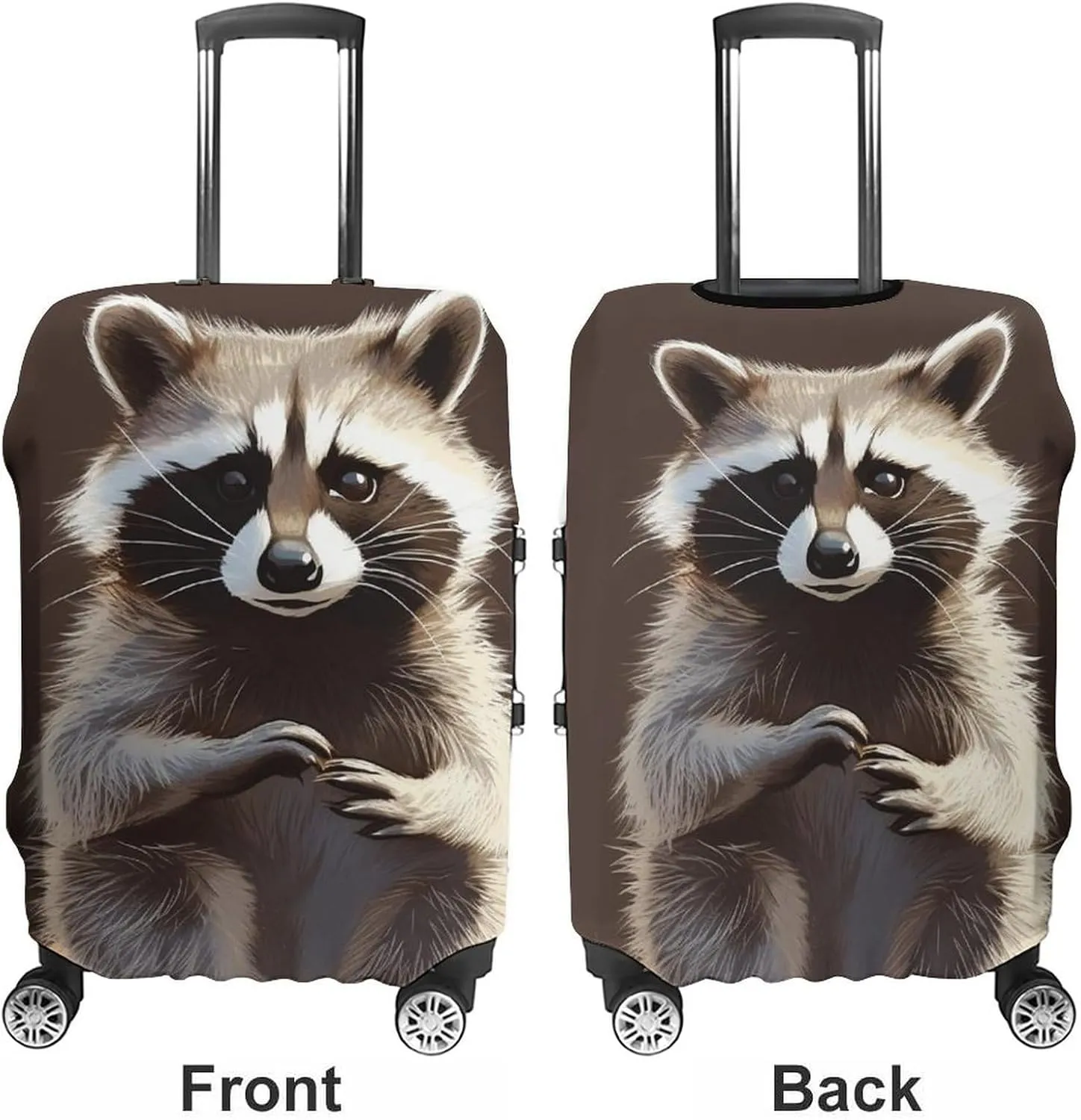 Suitcase Covers for Luggage Cute Raccoon Fashion Luggage Cover Washable Protector Waterproof Suitcase Cover Anti-scratch Travel Suitcases Covers Case for 19-32 Inch Luggages L