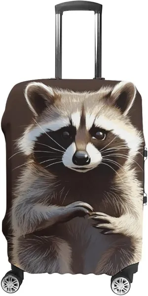 Suitcase Covers for Luggage Cute Raccoon Fashion Luggage Cover Washable Protector Waterproof Suitcase Cover Anti-scratch Travel Suitcases Covers Case for 19-32 Inch Luggages L