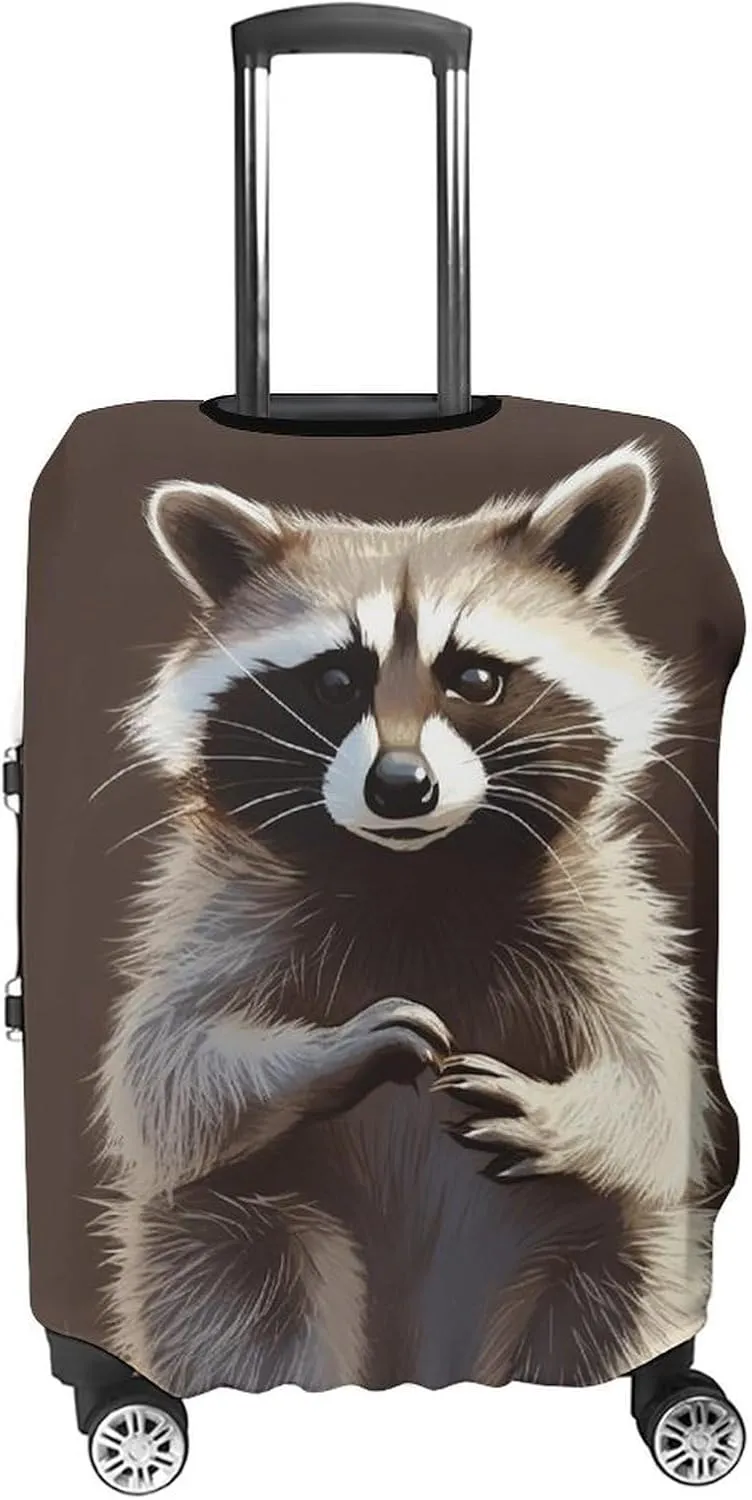 Suitcase Covers for Luggage Cute Raccoon Fashion Luggage Cover Washable Protector Waterproof Suitcase Cover Anti-scratch Travel Suitcases Covers Case for 19-32 Inch Luggages L