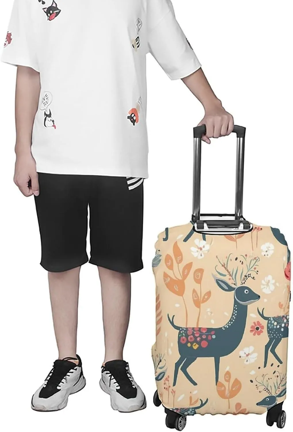 Suitcase Covers for Luggage Deer Pattern Fashion Luggage Cover Washable Protector Waterproof Suitcase Cover Anti-scratch Travel Suitcases Covers Case for 19-32 Inch Luggages L