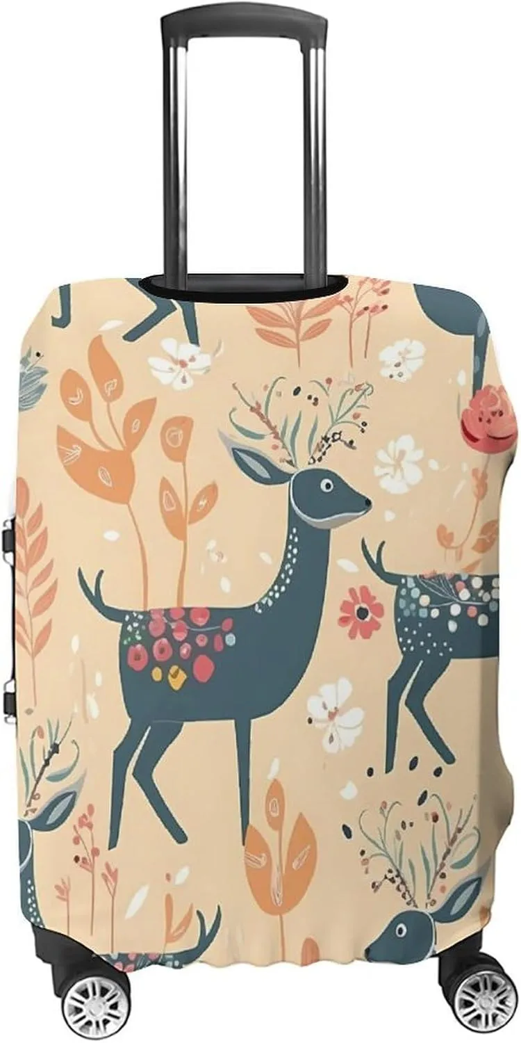 Suitcase Covers for Luggage Deer Pattern Fashion Luggage Cover Washable Protector Waterproof Suitcase Cover Anti-scratch Travel Suitcases Covers Case for 19-32 Inch Luggages L
