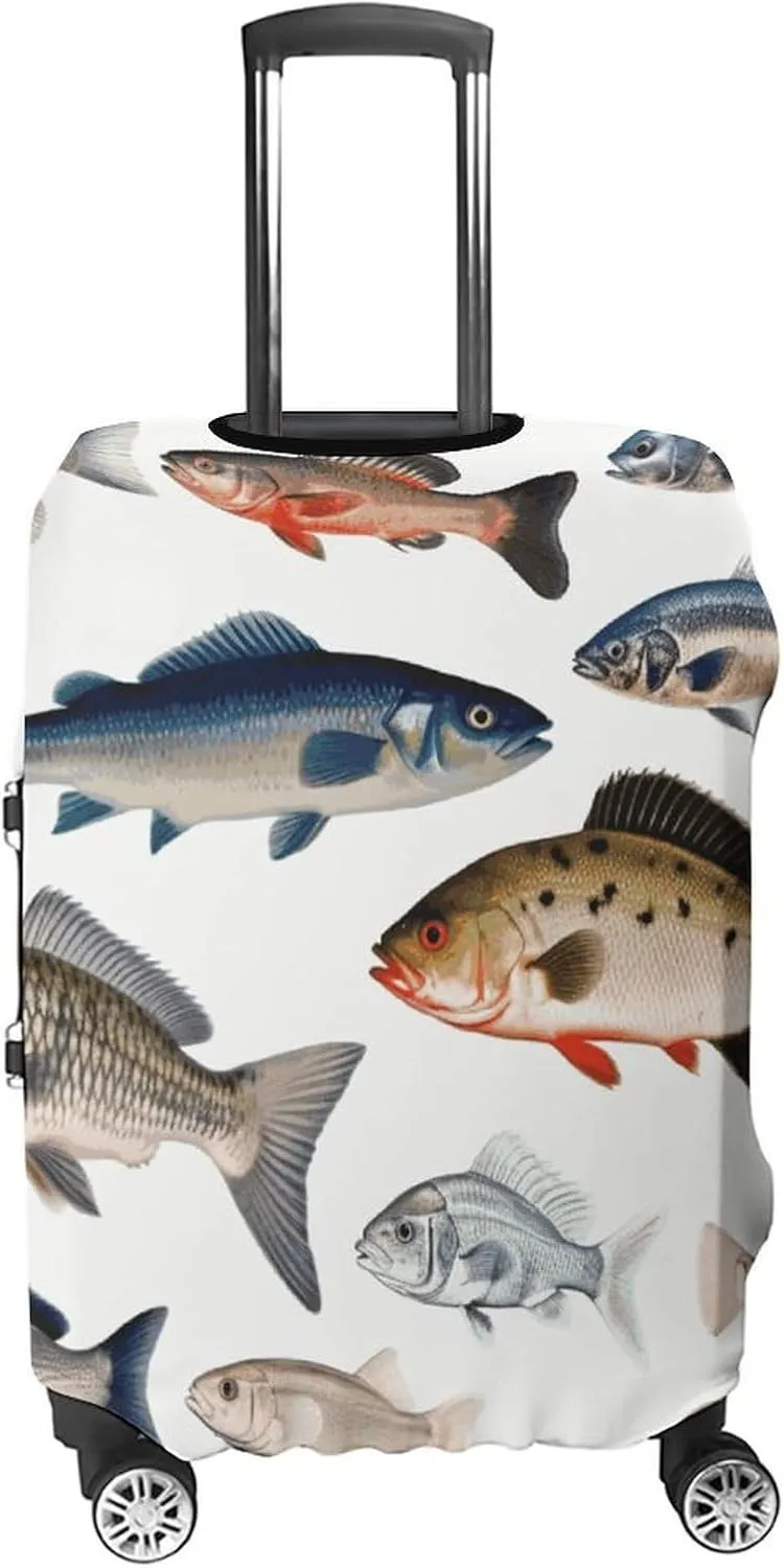 Suitcase Covers for Luggage Different Fish Fashion Luggage Cover Washable Protector Waterproof Suitcase Cover Anti-scratch Travel Suitcases Covers Case for 19-32 Inch Luggages XL