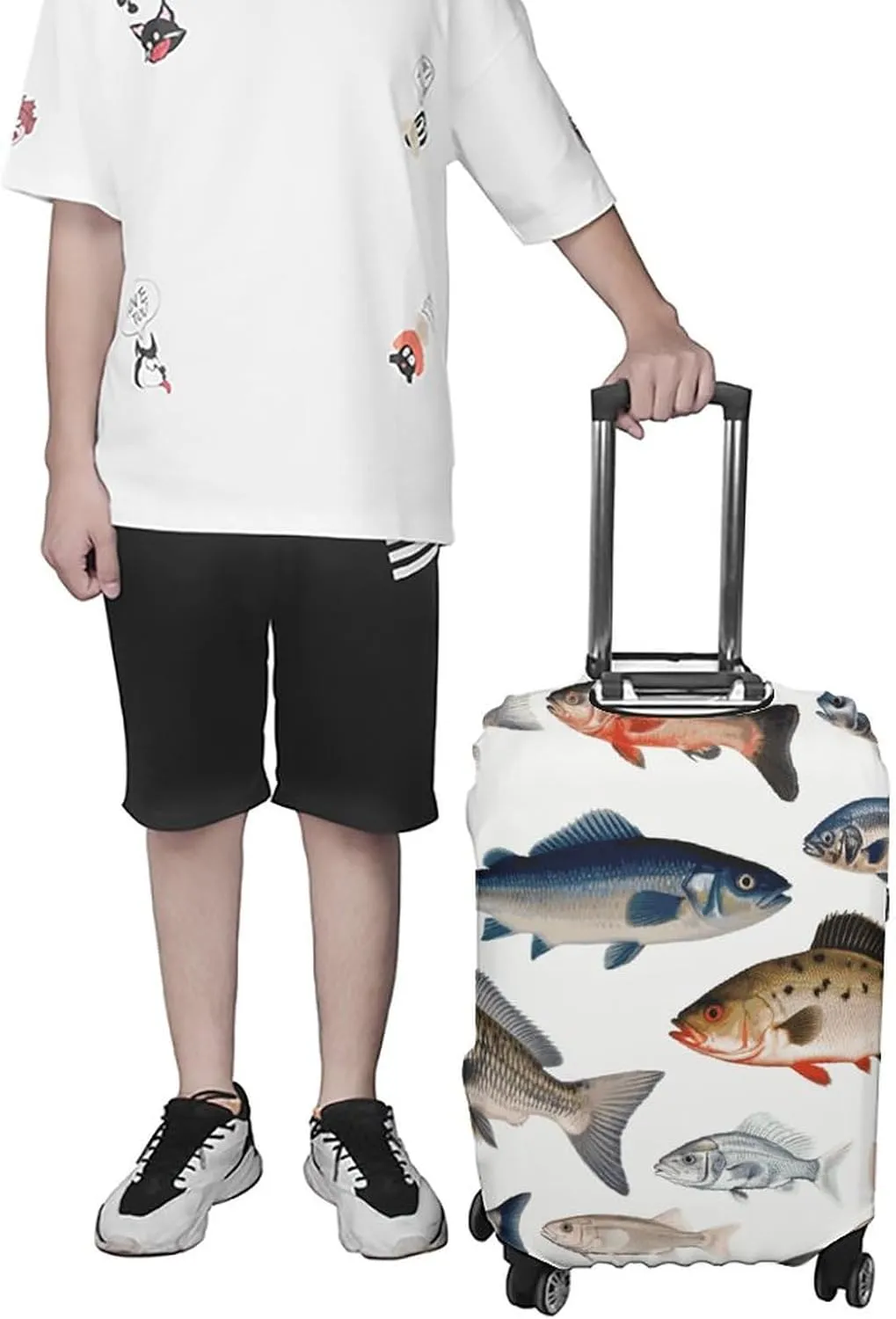 Suitcase Covers for Luggage Different Fish Fashion Luggage Cover Washable Protector Waterproof Suitcase Cover Anti-scratch Travel Suitcases Covers Case for 19-32 Inch Luggages XL