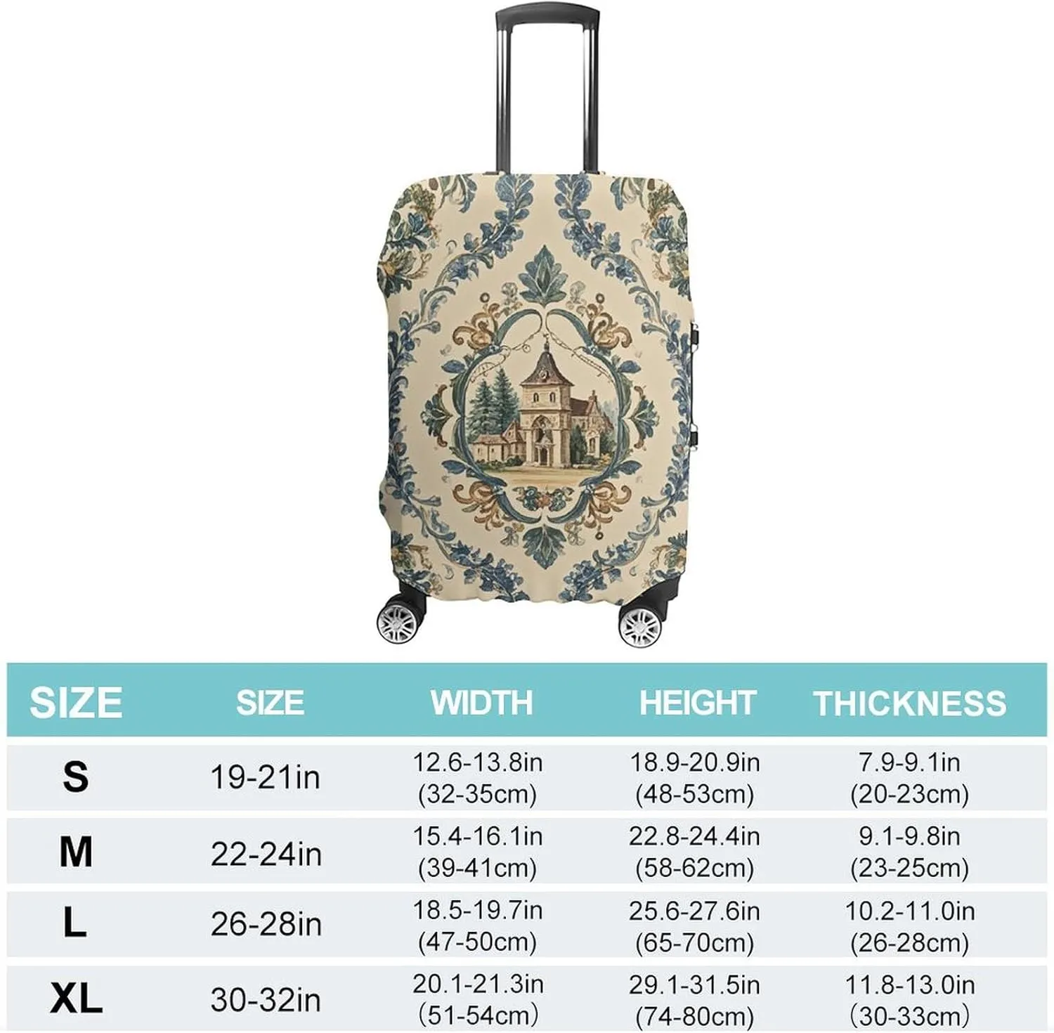 Suitcase Covers for Luggage French Country Style Fashion Luggage Cover Washable Protector Waterproof Suitcase Cover Anti-scratch Travel Suitcases Covers Case for 19-32 Inch Luggages XL