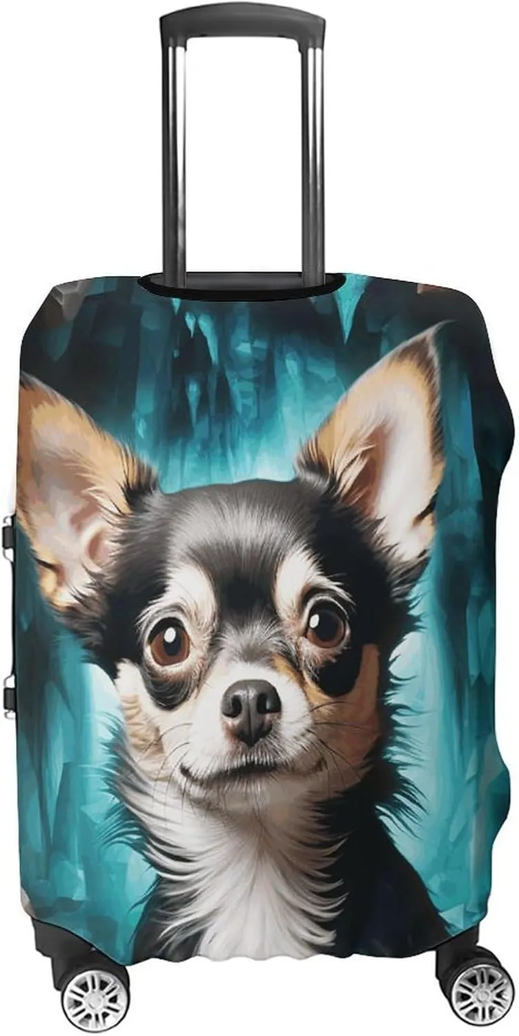 Suitcase Covers for Luggage Gem Cave Chihuahua Fashion Luggage Cover Washable Protector Waterproof Suitcase Cover Anti-scratch Travel Suitcases Covers Case for 19-32 Inch Luggages S