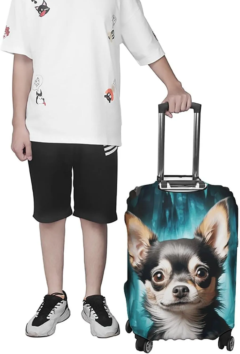 Suitcase Covers for Luggage Gem Cave Chihuahua Fashion Luggage Cover Washable Protector Waterproof Suitcase Cover Anti-scratch Travel Suitcases Covers Case for 19-32 Inch Luggages S