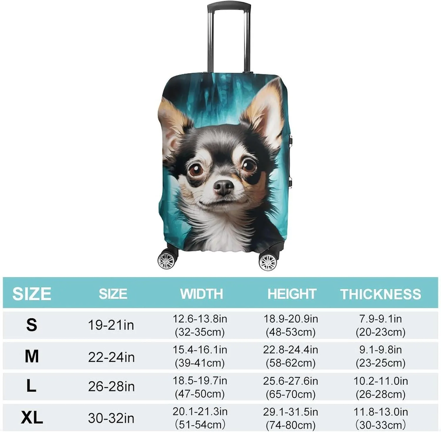 Suitcase Covers for Luggage Gem Cave Chihuahua Fashion Luggage Cover Washable Protector Waterproof Suitcase Cover Anti-scratch Travel Suitcases Covers Case for 19-32 Inch Luggages S