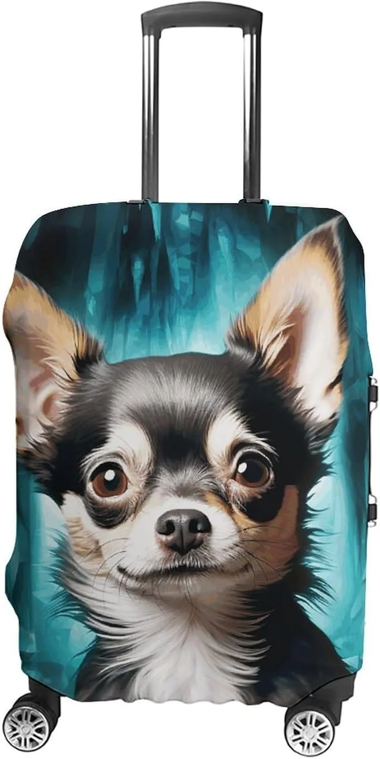 Suitcase Covers for Luggage Gem Cave Chihuahua Fashion Luggage Cover Washable Protector Waterproof Suitcase Cover Anti-scratch Travel Suitcases Covers Case for 19-32 Inch Luggages S