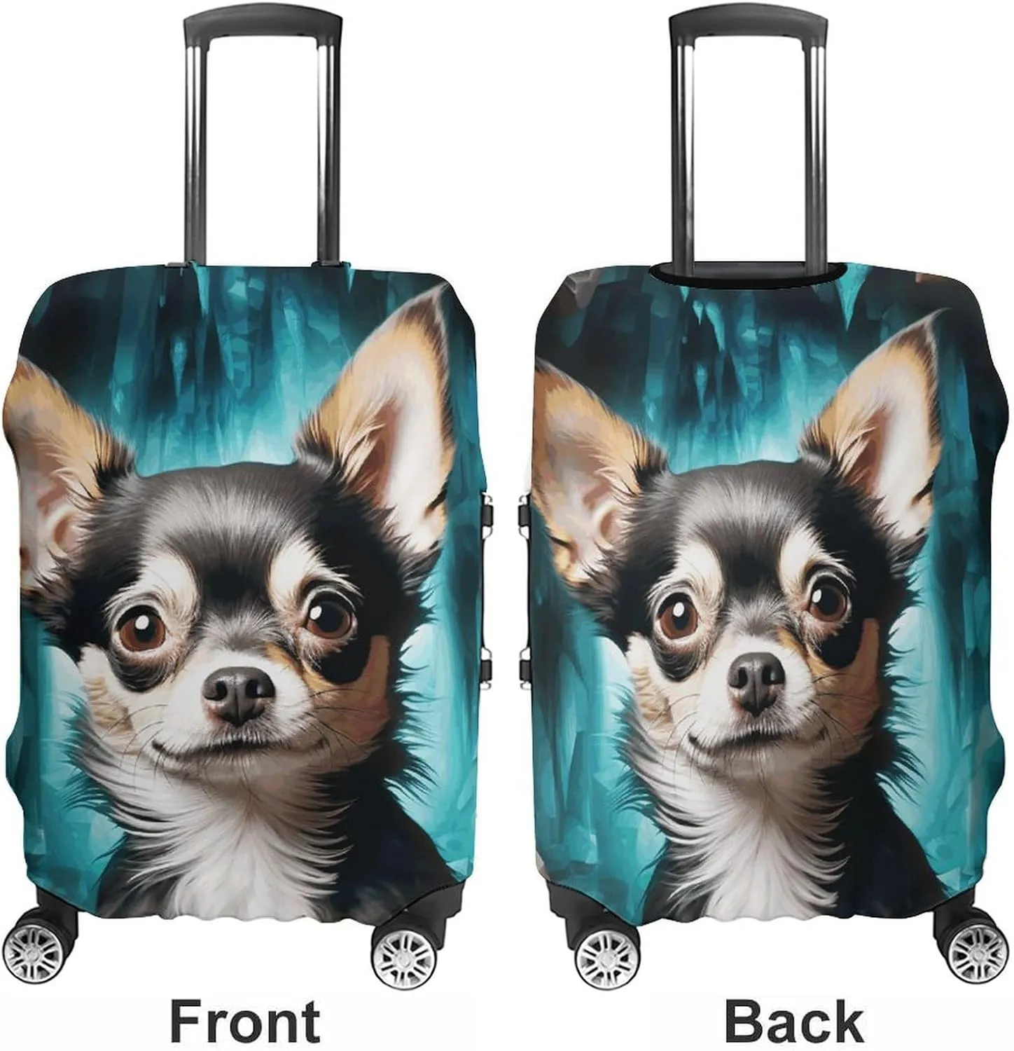 Suitcase Covers for Luggage Gem Cave Chihuahua Fashion Luggage Cover Washable Protector Waterproof Suitcase Cover Anti-scratch Travel Suitcases Covers Case for 19-32 Inch Luggages S