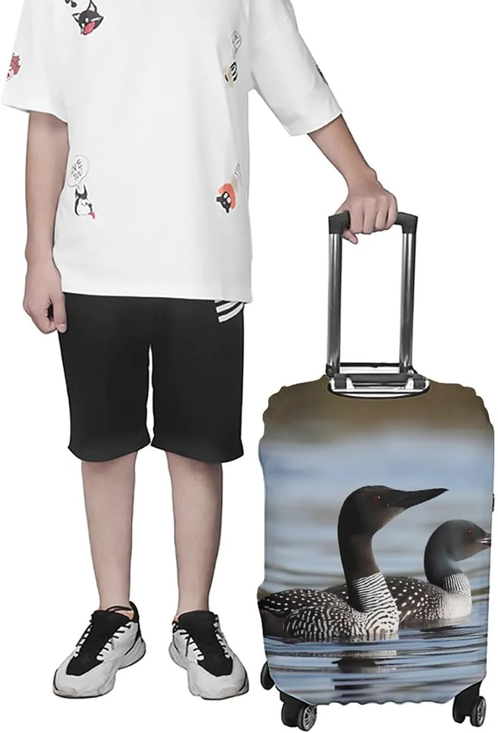 Suitcase Covers for Luggage Loon Birds Fashion Luggage Cover Washable Protector Waterproof Suitcase Cover Anti-scratch Travel Suitcases Covers Case for 19-32 Inch Luggages L