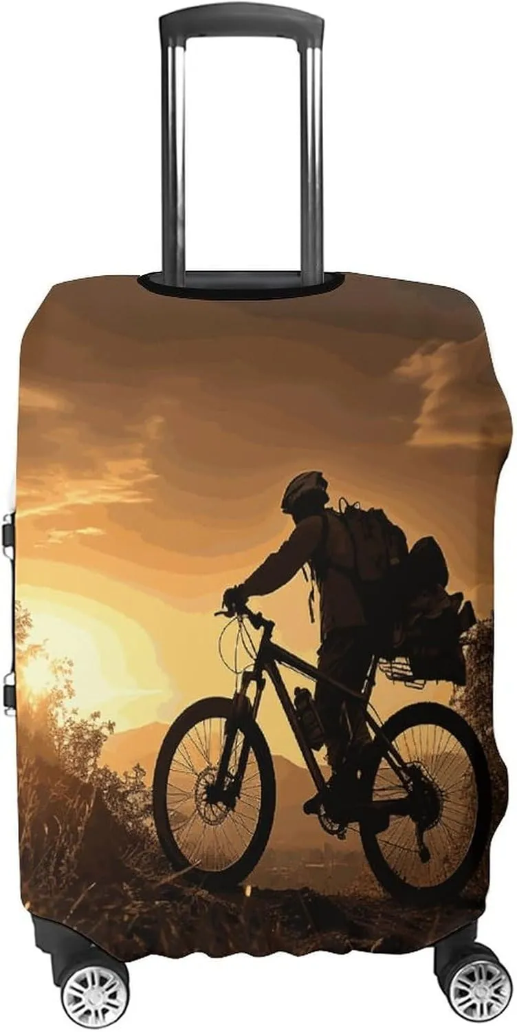 Suitcase Covers for Luggage Mountain Bike in The Evening Fashion Luggage Cover Washable Protector Waterproof Suitcase Cover Anti-scratch Travel Suitcases Covers Case for 19-32 Inch Luggages M
