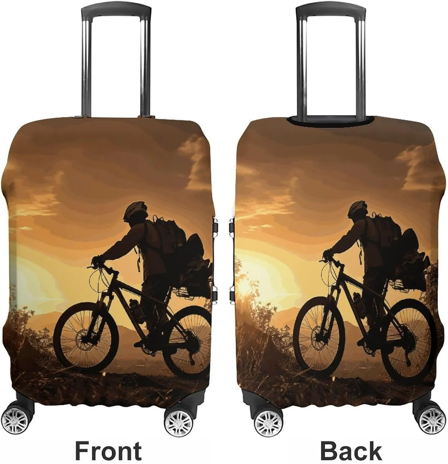 Suitcase Covers for Luggage Mountain Bike in The Evening Fashion Luggage Cover Washable Protector Waterproof Suitcase Cover Anti-scratch Travel Suitcases Covers Case for 19-32 Inch Luggages M