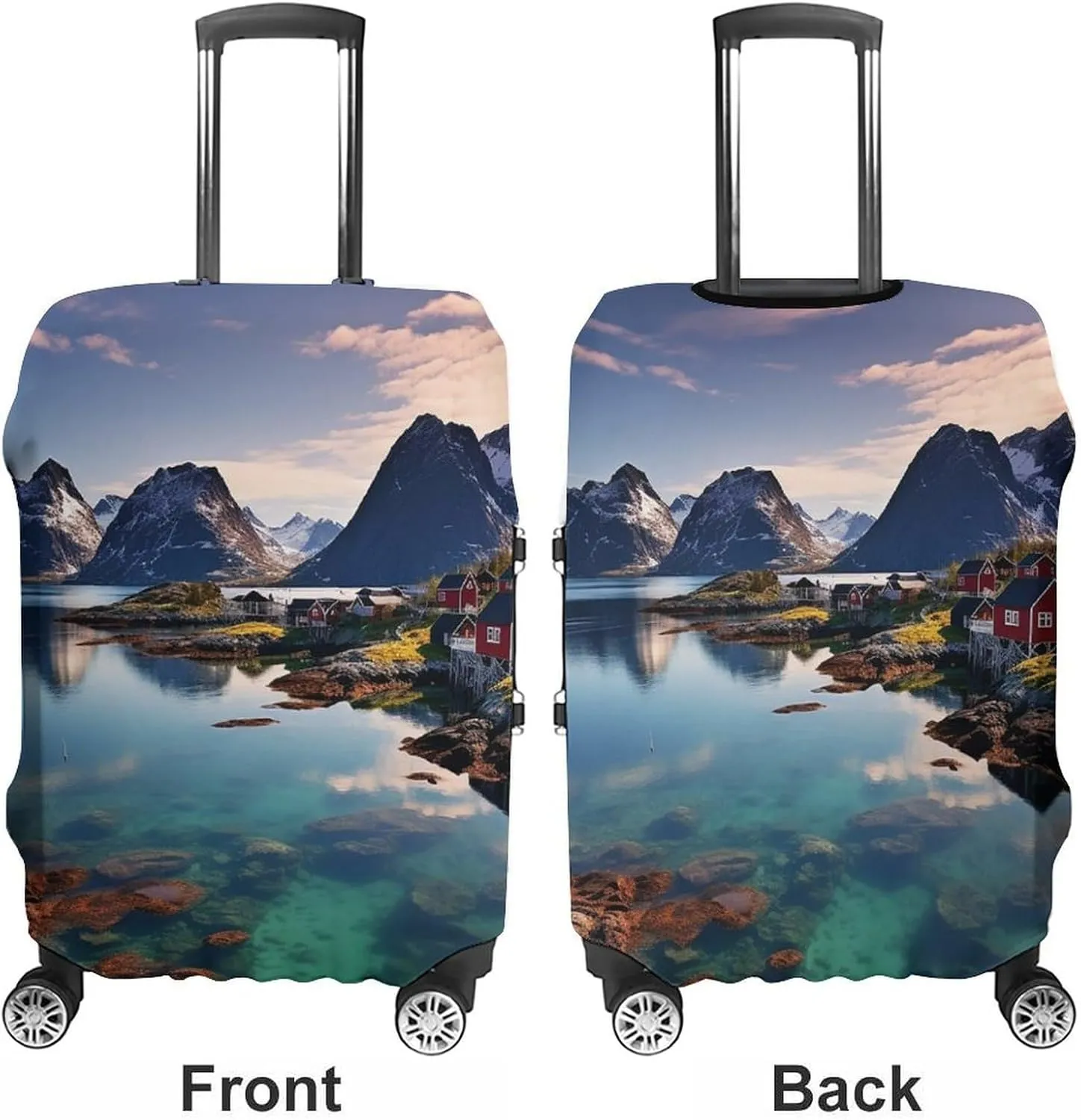 Suitcase Covers for Luggage Norway Islands Fashion Luggage Cover Washable Protector Waterproof Suitcase Cover Anti-scratch Travel Suitcases Covers Case for 19-32 Inch Luggages M