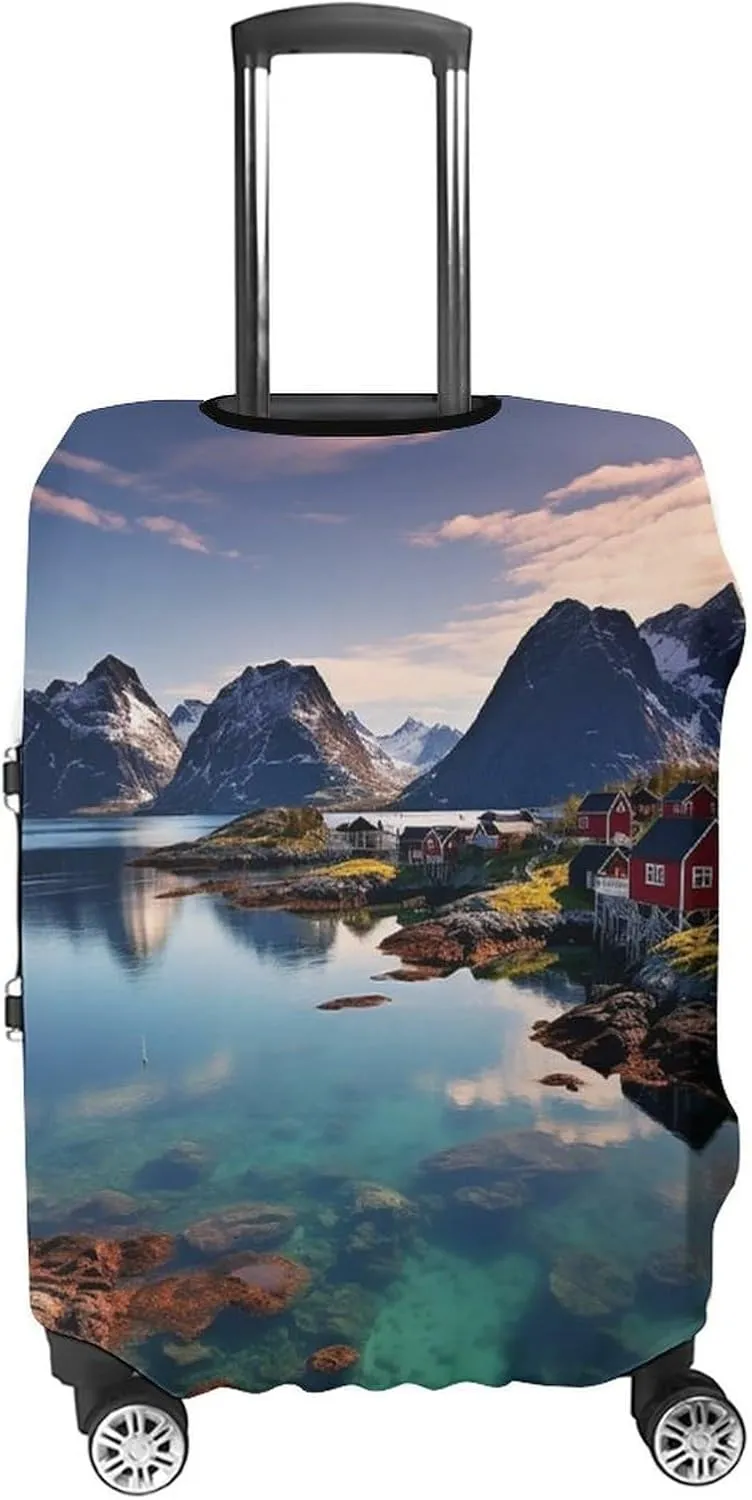 Suitcase Covers for Luggage Norway Islands Fashion Luggage Cover Washable Protector Waterproof Suitcase Cover Anti-scratch Travel Suitcases Covers Case for 19-32 Inch Luggages M