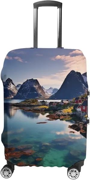 Suitcase Covers for Luggage Norway Islands Fashion Luggage Cover Washable Protector Waterproof Suitcase Cover Anti-scratch Travel Suitcases Covers Case for 19-32 Inch Luggages M