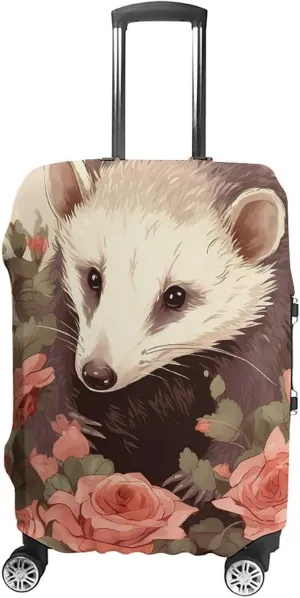 Suitcase Covers for Luggage Opossum And Roses Fashion Luggage Cover Washable Protector Waterproof Suitcase Cover Anti-scratch Travel Suitcases Covers Case for 19-32 Inch Luggages L