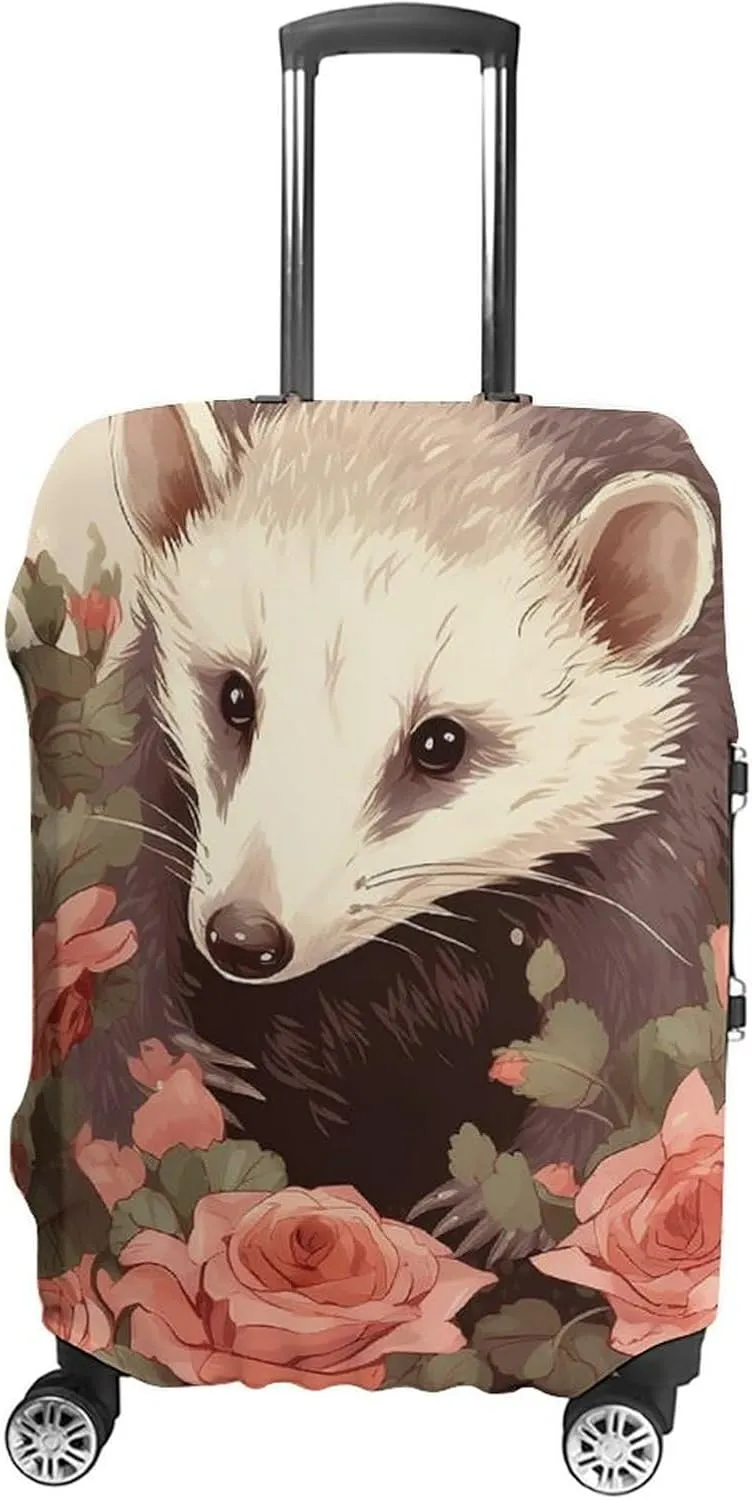 Suitcase Covers for Luggage Opossum And Roses Fashion Luggage Cover Washable Protector Waterproof Suitcase Cover Anti-scratch Travel Suitcases Covers Case for 19-32 Inch Luggages L